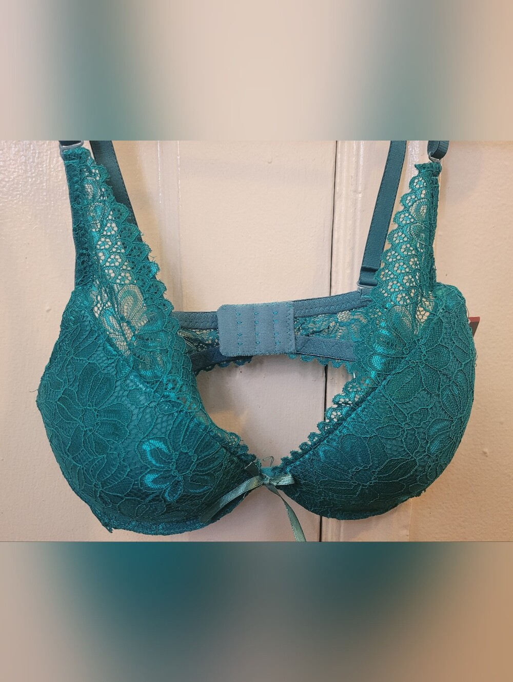 Lace Plunge Bra - Emerald Green